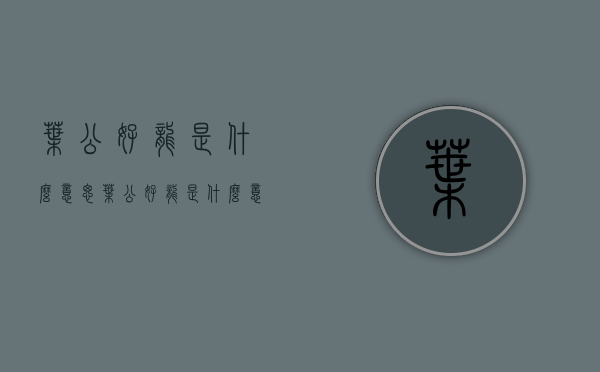 叶公好龙是什么意思（叶公好龙是什么意思看看他的视频）