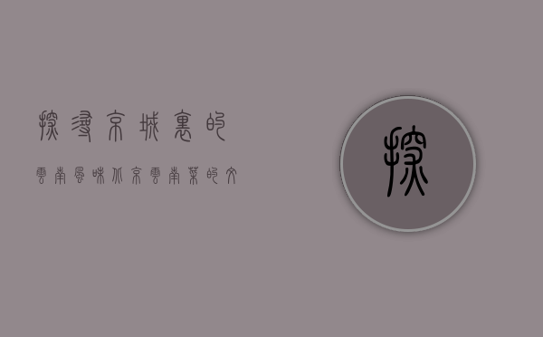 探寻京城里的云南风味，北京云南菜的文化与美食之旅