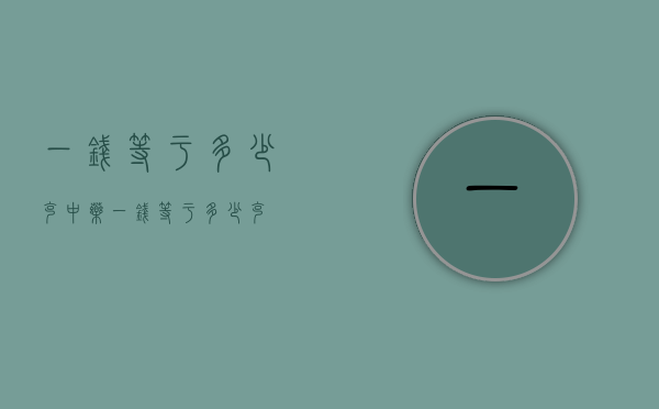 一钱等于多少克（中药一钱等于多少克）