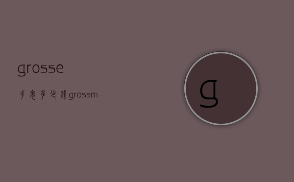 grosse手表多少钱（grossmann手表）