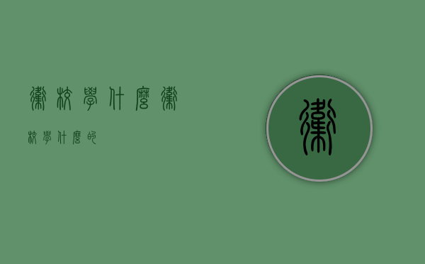 卫校学什么（卫校学什么的）