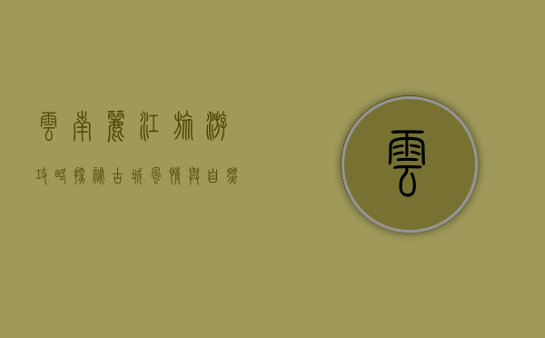 云南丽江旅游攻略，探秘古城风情与自然奇观