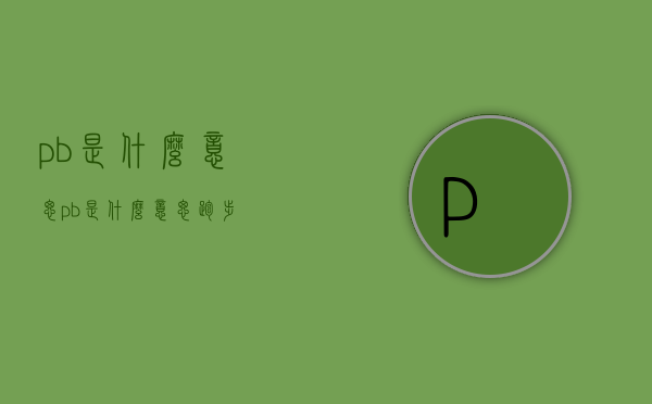 pb是什么意思（pb是什么意思跑步）