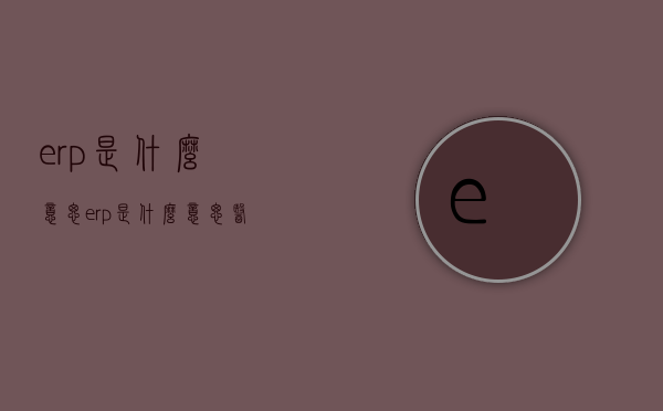 erp是什么意思（erp是什么意思医学）