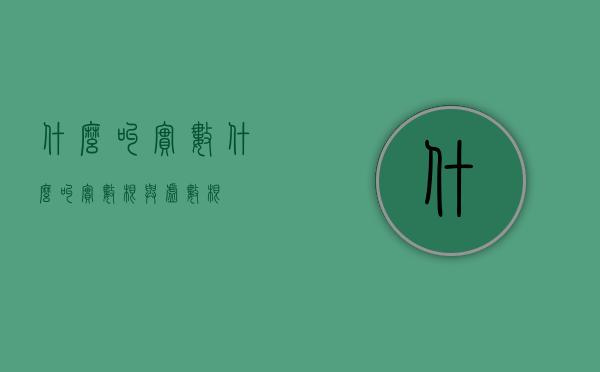 什么叫实数（什么叫实数根与虚数根）