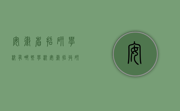 安徽省招研学校有哪些学校（安徽招收研究生的学校）