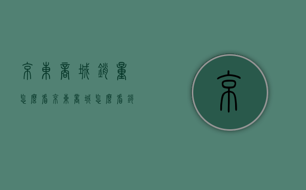 京东商城销量怎么看（京东商城怎么看销量排名）
