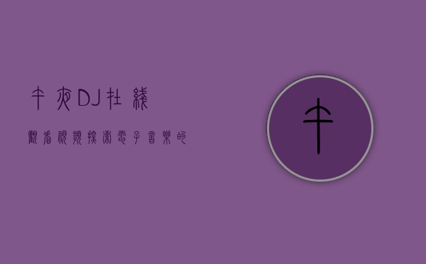 午夜DJ在线观看视频，探索电子音乐的魅力与深夜文化的独特体验