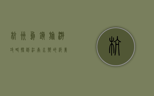 杭州乌镇旅游攻略，探访江南水乡的绝美风情