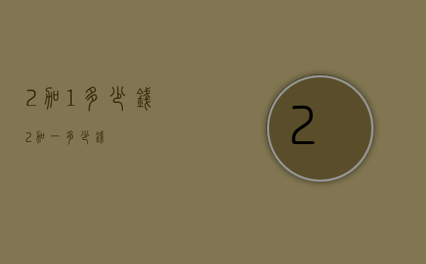 2加1多少钱（2加一多少钱）