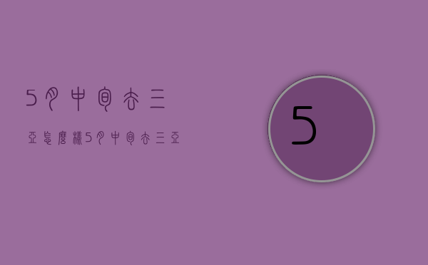 5月中旬去三亚怎么样（5月中旬去三亚怎么样了）