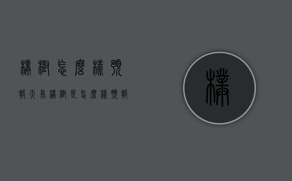 朴树怎么样预报天气（朴树是怎么样预报天气的）