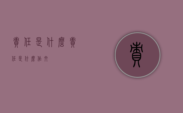 责任是什么（责任是什么作文）