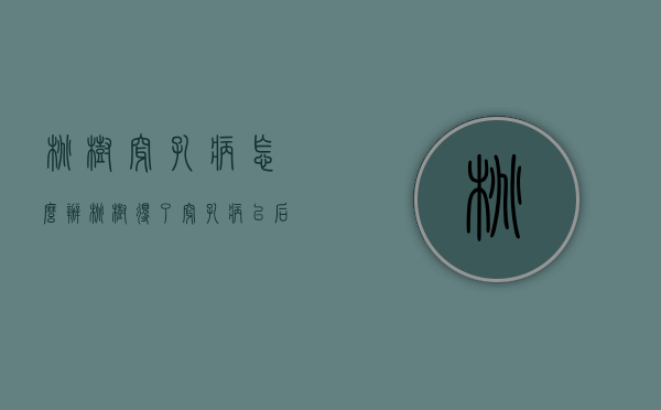 桃树穿孔病怎么办（桃树得了穿孔病以后会好吗?）
