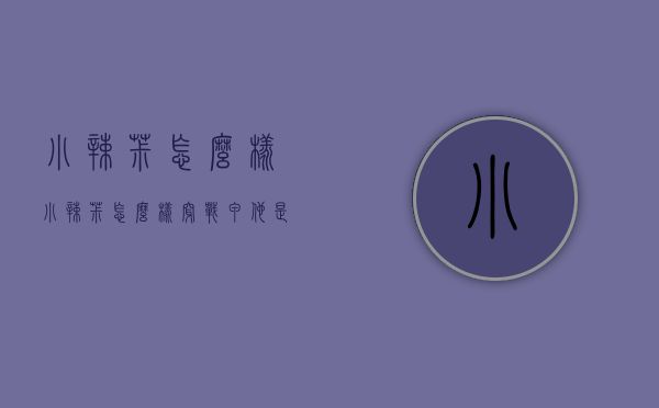小辣椒怎么样（小辣椒怎么样穿战甲他是怎么战斗的）