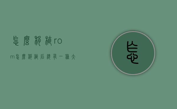 怎么移植rom（怎么移植后总有一种大便的感觉?）