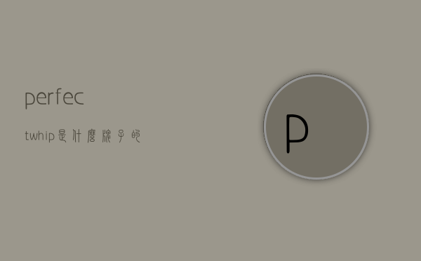 perfectwhip是什么牌子的简单介绍