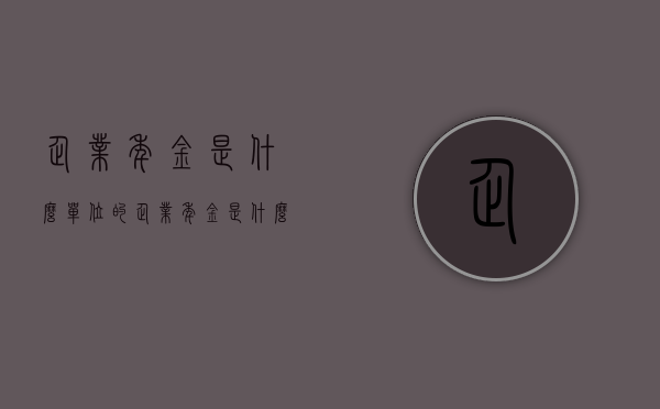 企业年金是什么（单位的企业年金是什么）