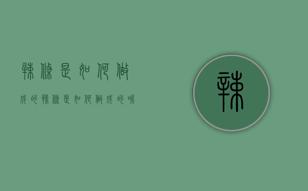 辣条是如何做成的（辣条是如何做成的呢）