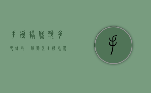 手机摄像头多少钱（换一个苹果手机摄像头多少钱）