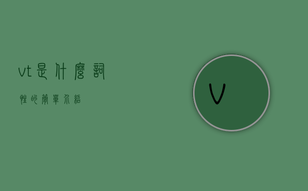 vt是什么词性的简单介绍