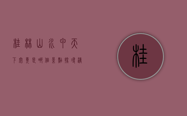 桂林山水甲天下究竟是哪个景点？探寻漓江与象鼻山的传奇魅力