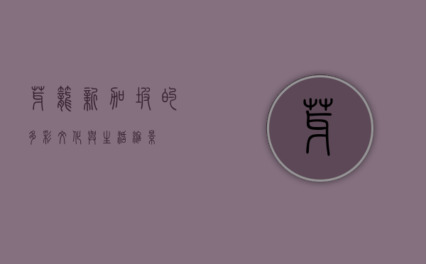 芽笼，新加坡的多彩文化与生活缩影