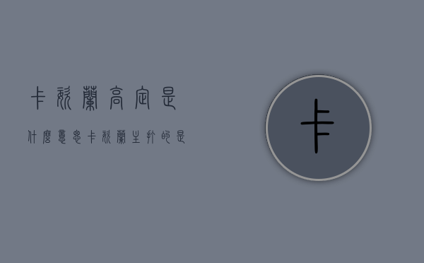 卡姿兰高定是什么意思（卡姿兰主打的是什么）