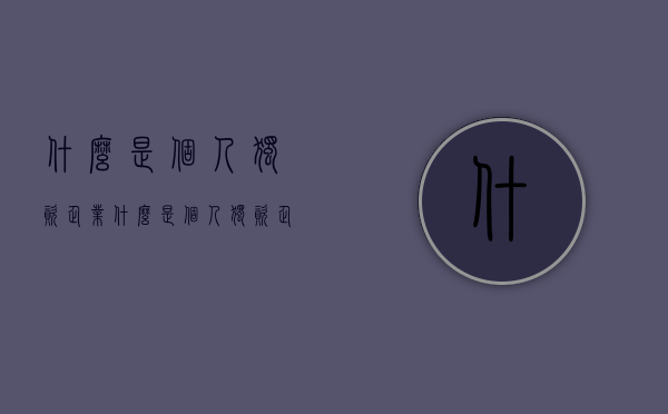 什么是个人独资企业（什么是个人独资企业它有哪些特征）