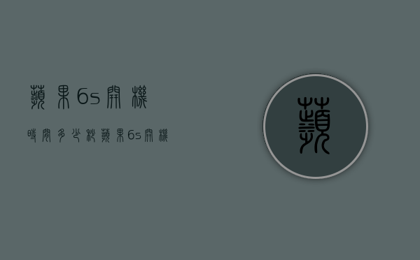 苹果6s开机时间多少秒（苹果6s开机时间过长）