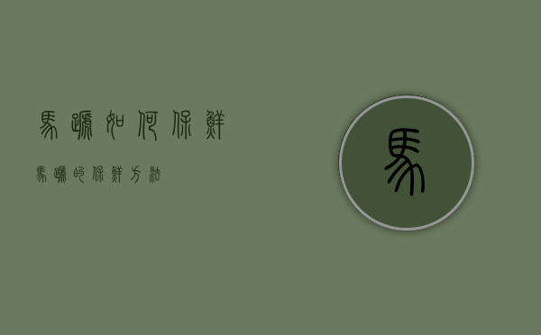 马蹄如何保鲜（马蹄的保鲜方法）