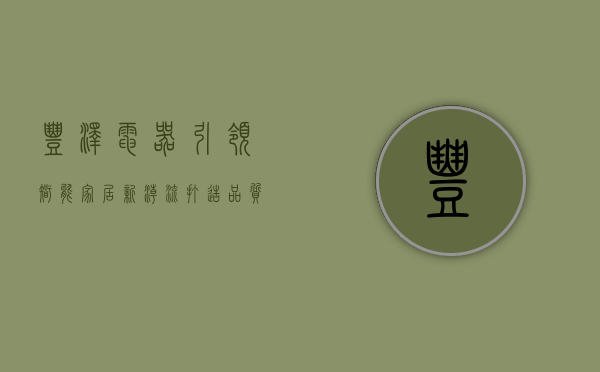 丰泽电器，引领智能家居新潮流，打造品质生活新体验
