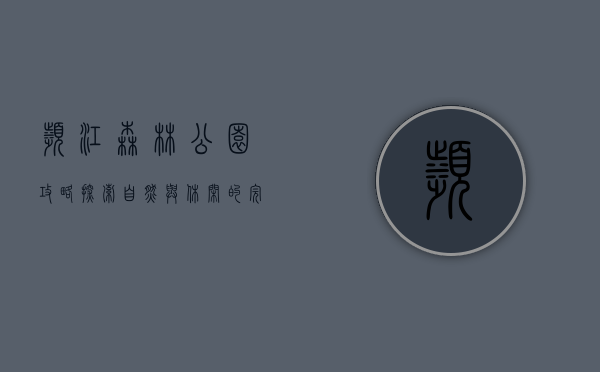 滨江森林公园攻略，探索自然与休闲的完美结合
