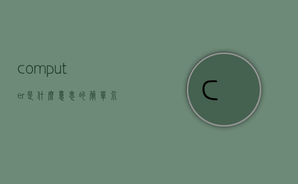 computer是什么意思的简单介绍