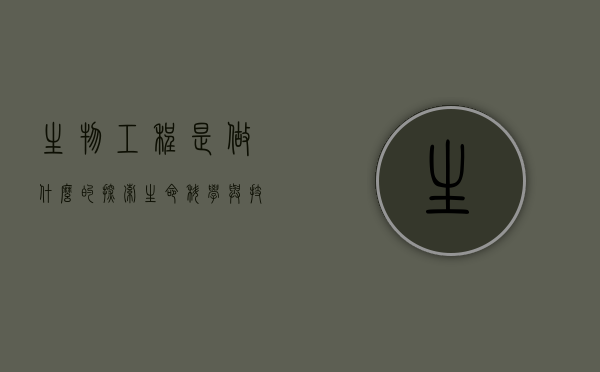 生物工程是做什么的，探索生命科学与技术的交汇点