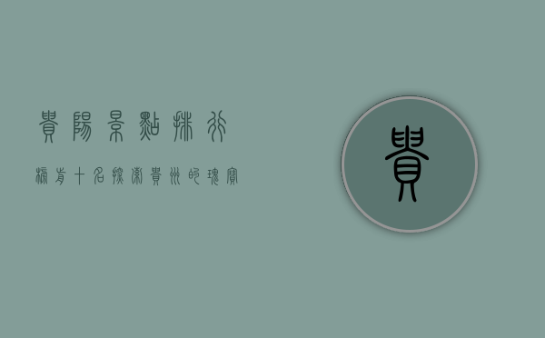 贵阳景点排行榜前十名，探索贵州的瑰宝