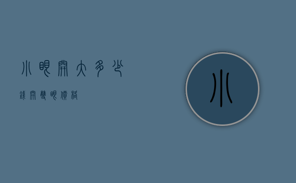 小眼开大多少钱（开双眼价格）