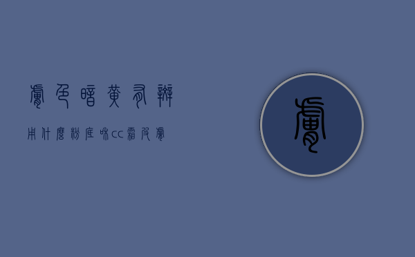 肤色暗黄有斑用什么粉底和cc霜（皮肤暗黄有斑用什么粉底液好）