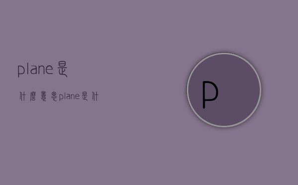 plane是什么意思（plane是什么意思翻译）