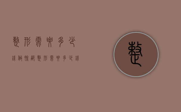 整形需要多少钱（做脸部整形需要多少钱）