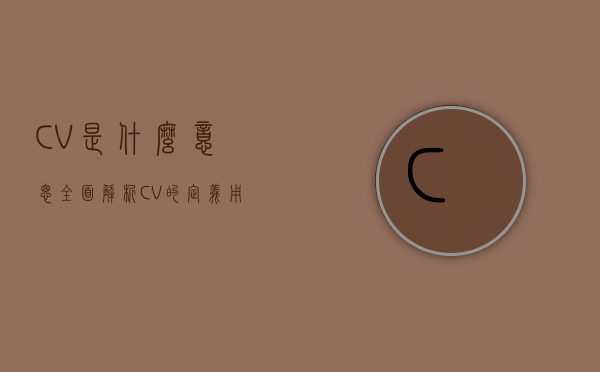 CV是什么意思?全面解析CV的定义、用途与撰写技巧 CV是什么意思?全面解析CV的定义、用途与撰写技巧
