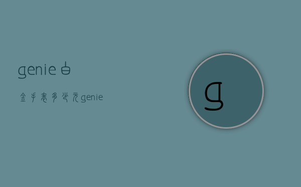 genie白金手表多少元（genie手表多少钱）