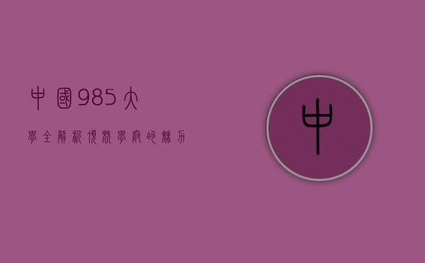 中国985大学全解析，顶尖学府的魅力与实力