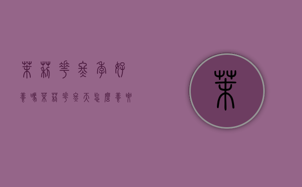 茉莉花冬季好养吗（茉莉花冬天怎么养要注意什么）（茉莉花冬天怎样养殖好）