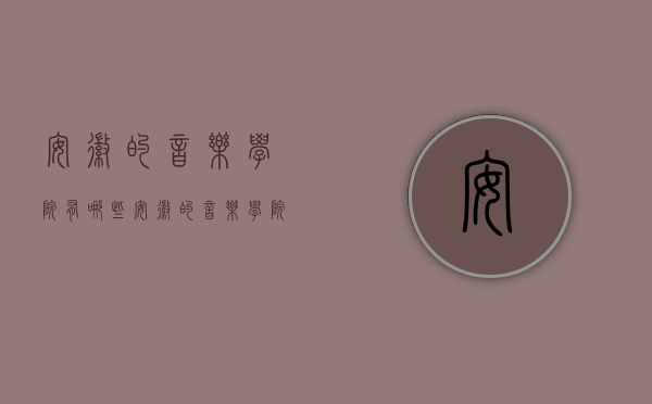 安徽的音乐学院有哪些（安徽的音乐学院有哪些专业）