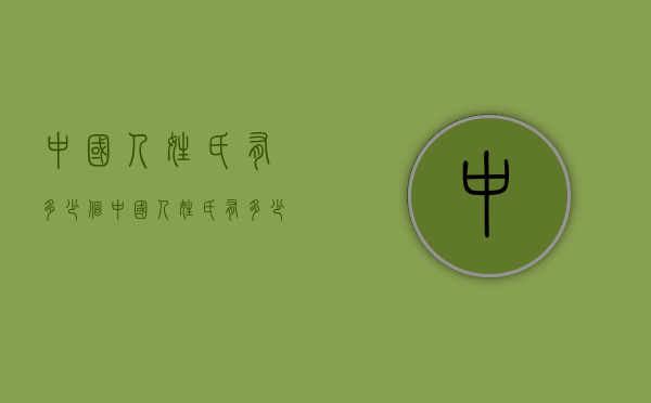 中国人姓氏有多少个（中国人姓氏有多少个名字）