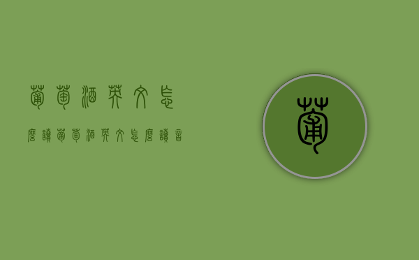 葡萄酒英文怎么读（葡萄酒英文怎么读音）