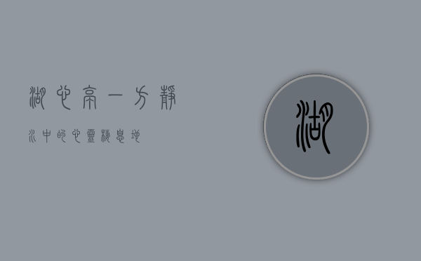 湖心亭，一方静水中的心灵栖息地