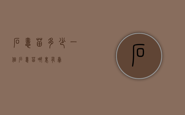 石蛙苗多少一个（石蛙苗哪里有卖）
