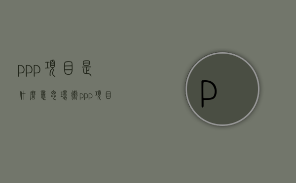 ppp项目是什么意思（环卫ppp项目是什么意思）